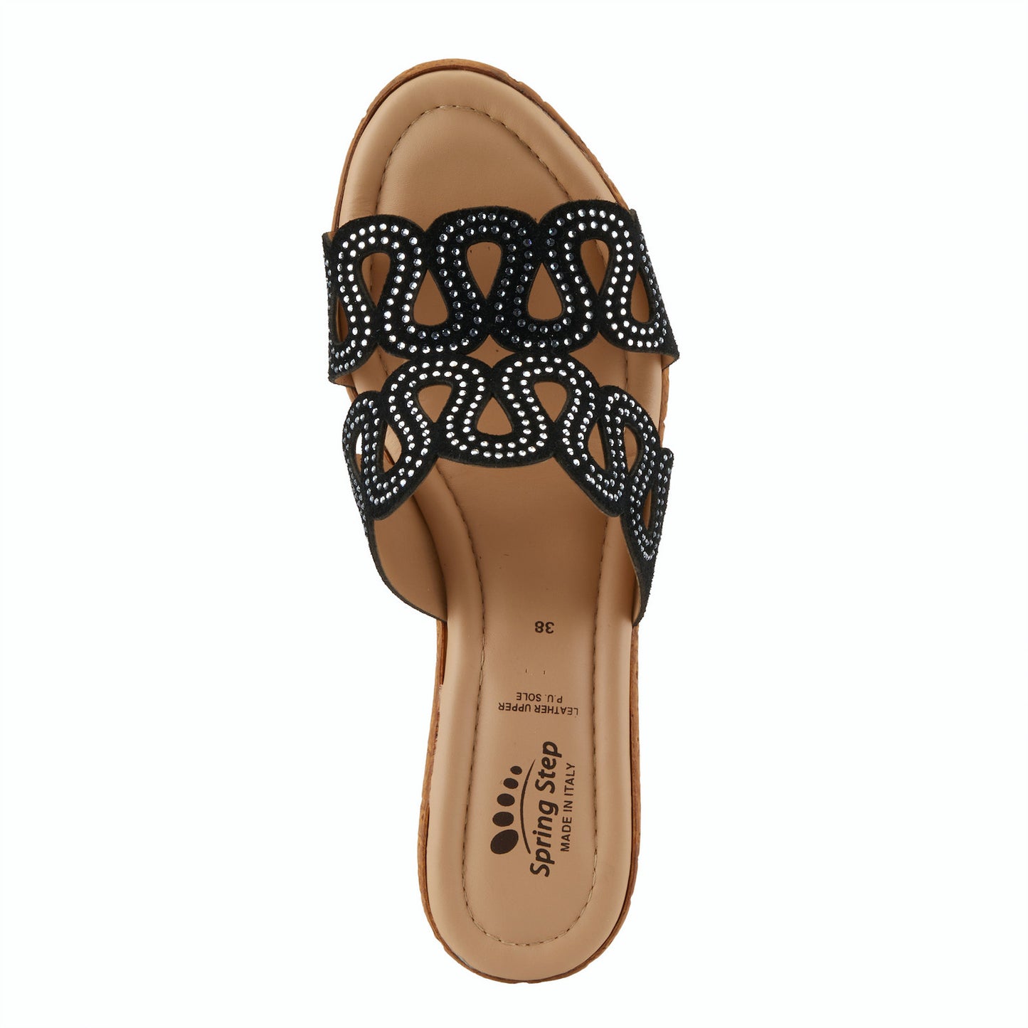 MSSTEAMY Black Suede Slide Wedge Sandal